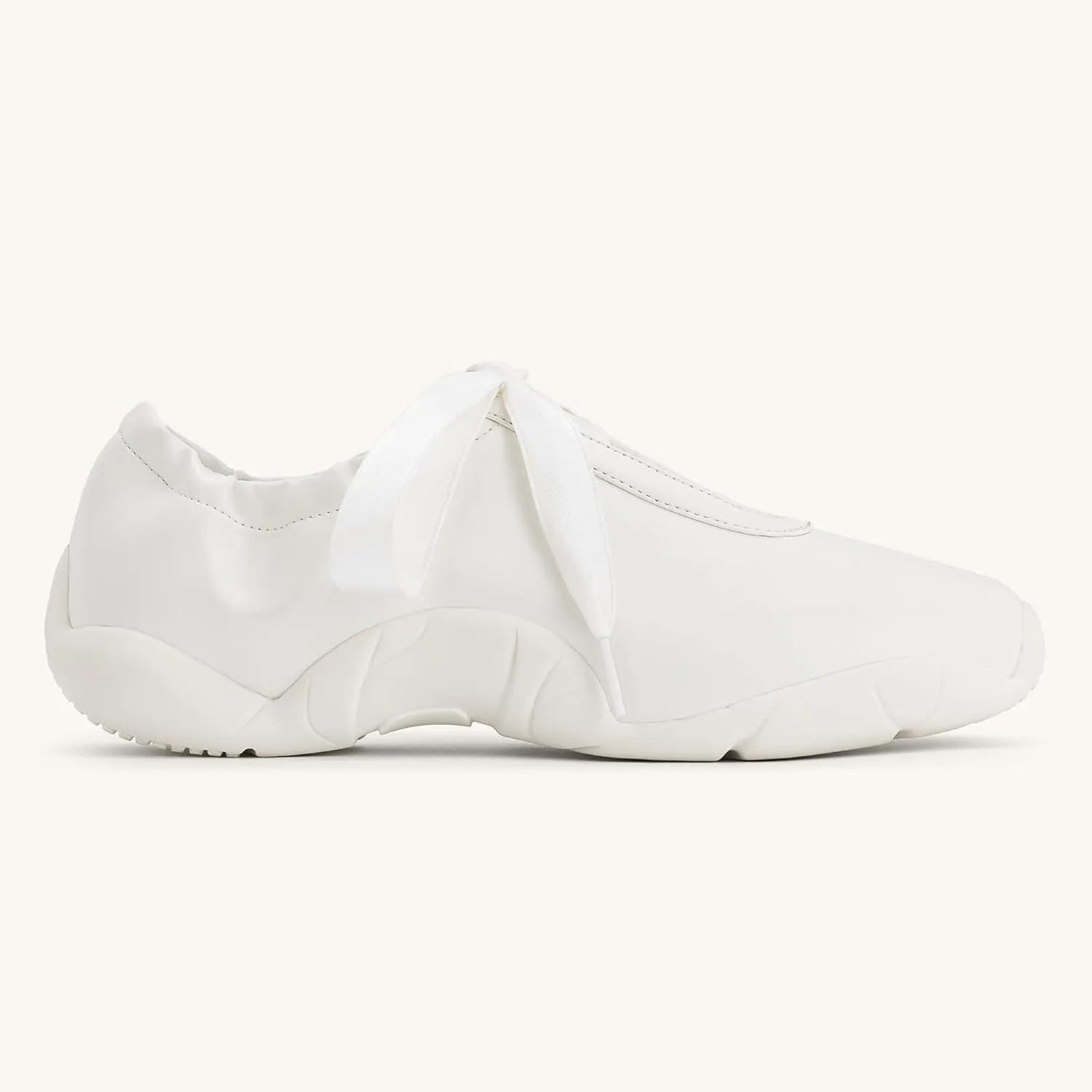 Arqa Lace-up Casual Ballet Sneakers for Women Breathable Lightweight Walking Satin Fabric Flat Sneakers Comfortable Outgoing Tennis Walking Shoes