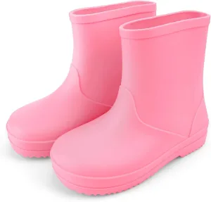 Avoogue Toddler Rain Boots Girls baby Kids Waterproof Shoes Boys Rain Boots Lightweight Adorable Cute Solid Rubber mud boots