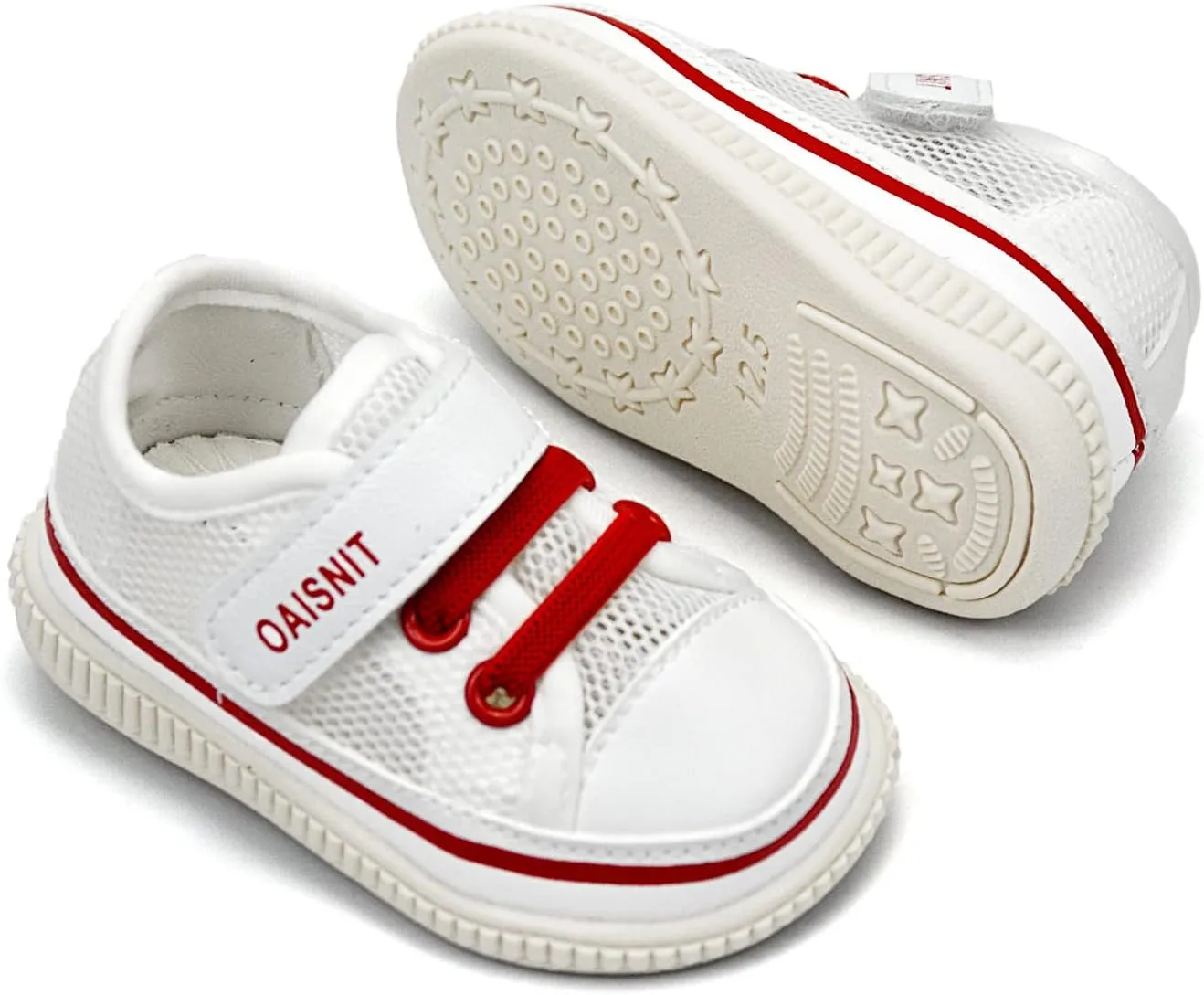 Baby Boys Girls Squeaky Shoes Anti-Slip Soft Rubber Sole Canvas Sneakers Toddler First Walkers