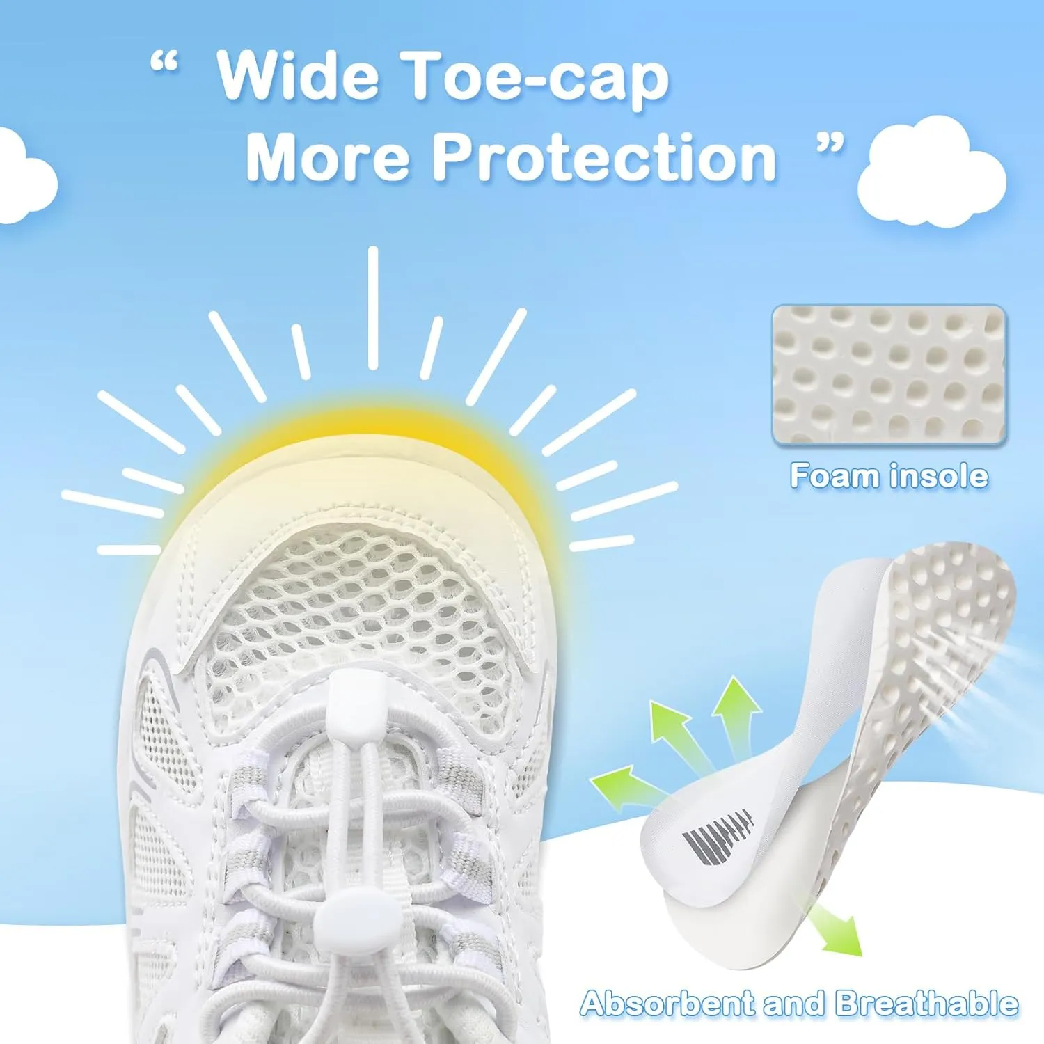 BARERUN Toddler Shoes Boy Girl Sneakers Lightweight Breathable Barefoot Running/Walking Shoes Toddler Tennis Shoes with Adjustable Tightness