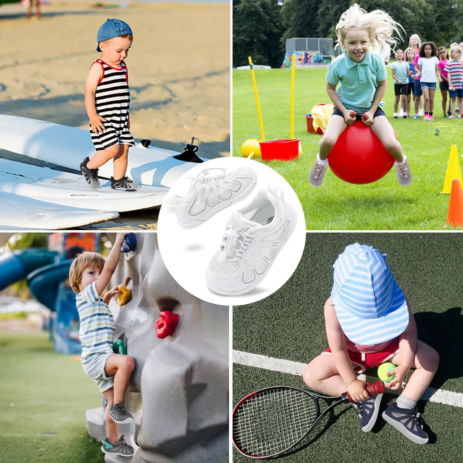 BARERUN Toddler Shoes Boy Girl Sneakers Lightweight Breathable Barefoot Running/Walking Shoes Toddler Tennis Shoes with Adjustable Tightness