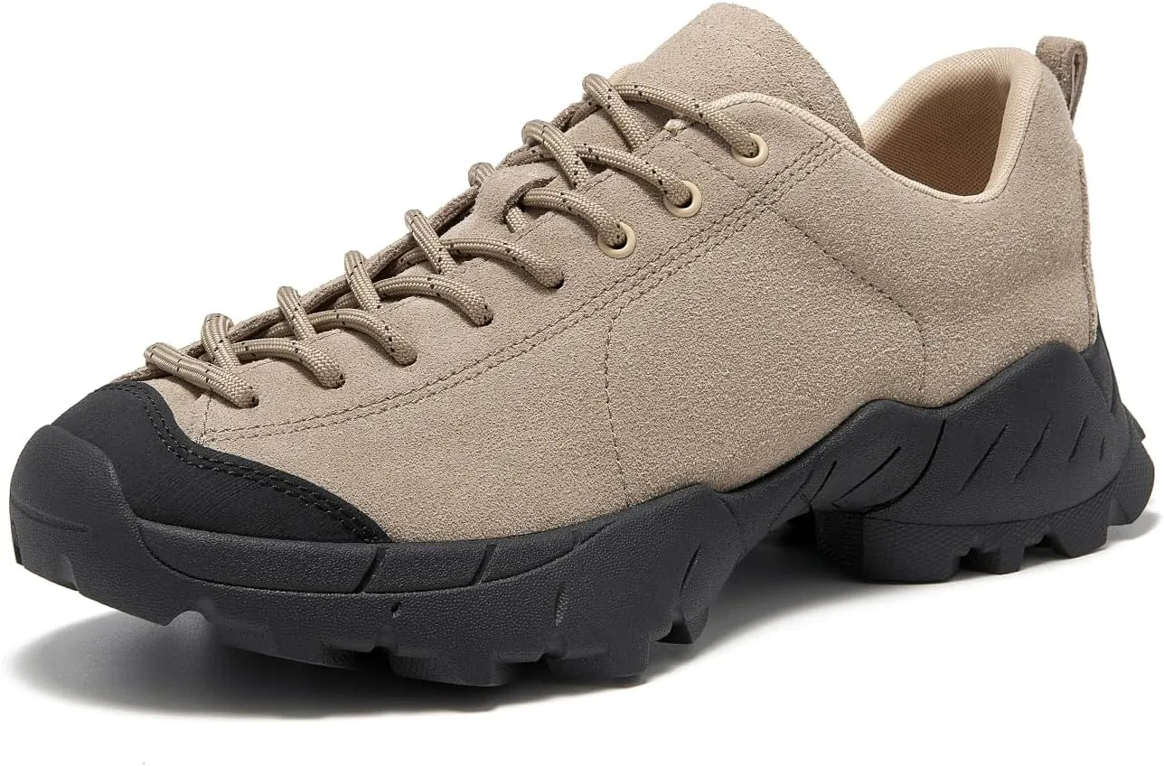 BEAU TODAY Hiking Shoes Women Lightweight,Hike Barefoot Sneakers Women,Wide Toe Box Non-Slip Outdoor Sneakers,Suede Walking Shoes for Trekking Trail Climbing