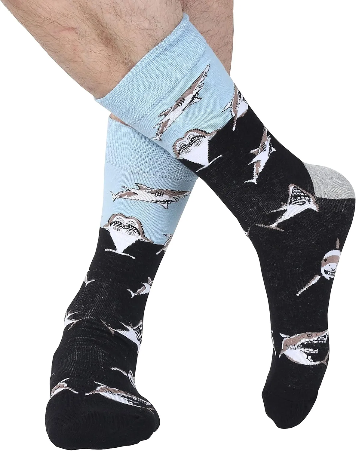 Benefeet Sox Mens Funny Socks Boys Crazy Socks Cool Novelty Fun Animal Patterned Crew Socks Checked Design Basketball Socks