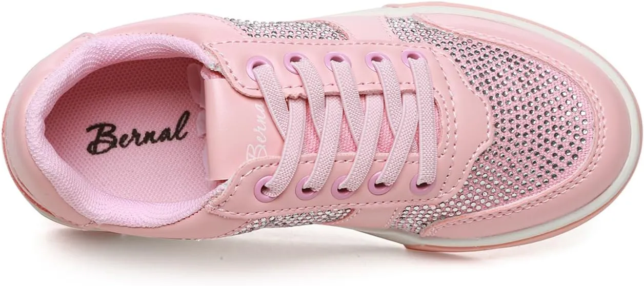 Bernal Girls & Boys Sparkle Glitter Sequin Sneakers Toddler/Little Kid/Big Kid Slip On School Low Top Walking Shoes Show Gift
