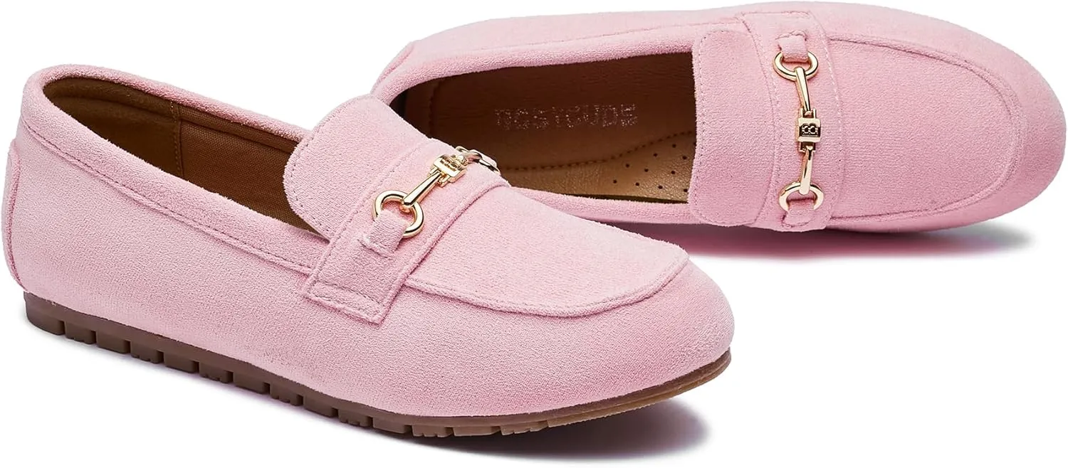 BGSTGUDS Women's Wide Loafers Shoes Cute Dressy Shoes Ladies Comfort Flats Slip Ons Work Shoes