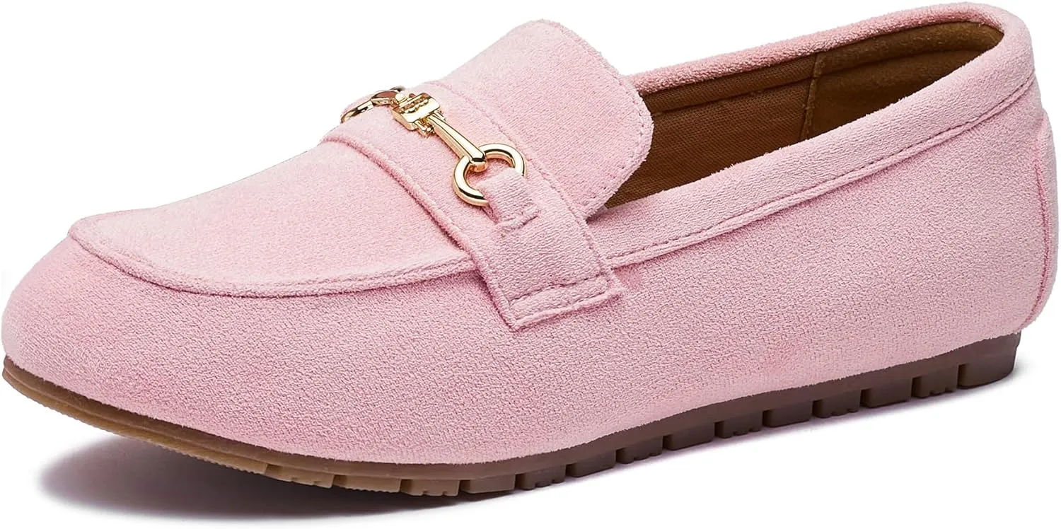 BGSTGUDS Women's Wide Loafers Shoes Cute Dressy Shoes Ladies Comfort Flats Slip Ons Work Shoes