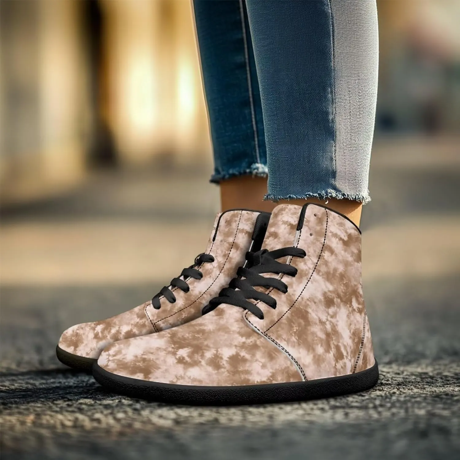 Binienty Women Men High Top Minimalist Barefoot Shoes Zero Drop Sole Outdoor Ankle Boot Shoes
