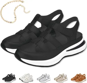 Bootara Shoes Women, Plus Size Hollow-Out Casual Closed Toe Sandals – Comfort Gladiator Platform Height-Boosting Thick Sole