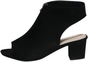 BORAMAX Womens Open Toe Heel Sandals, Fashion Cutout Side Strap Zipper Chunky Heel Sandals Slip On Ankle Backless Booties