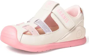 Boy and Girl Summer Sandals Toddler Leather Closed Toe Summer Sandals Baby Lightweight Crib First Walker Shoes