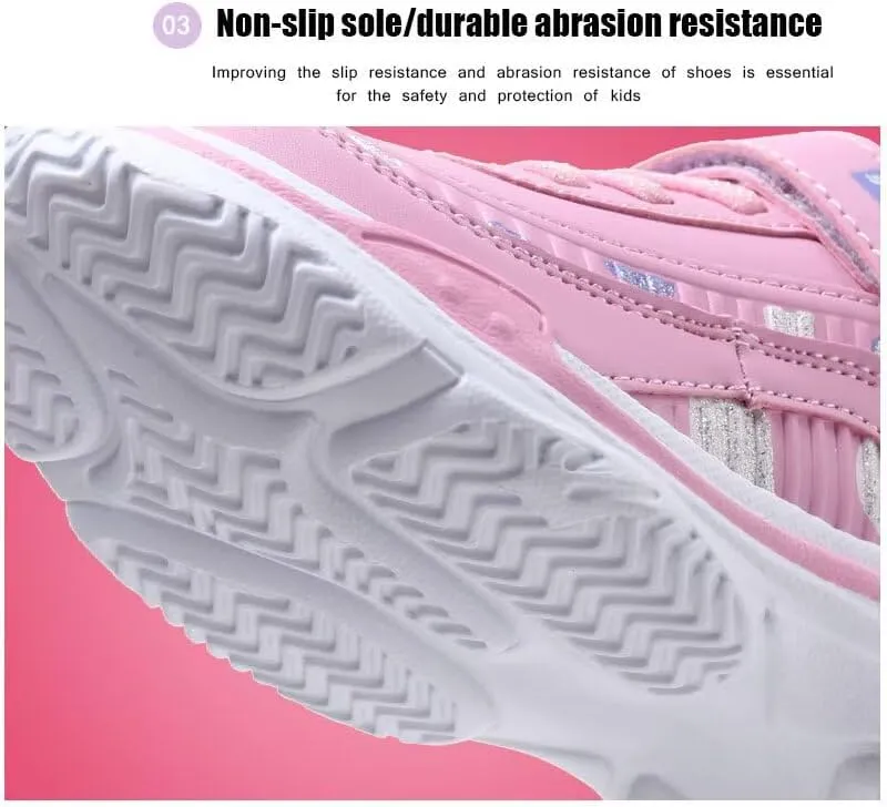 Boys' and Girls' Tennis Shoes Running Athletic Sneakers Waterproof Soft Lightweight Breathable Sneakers for Little and Big Kids