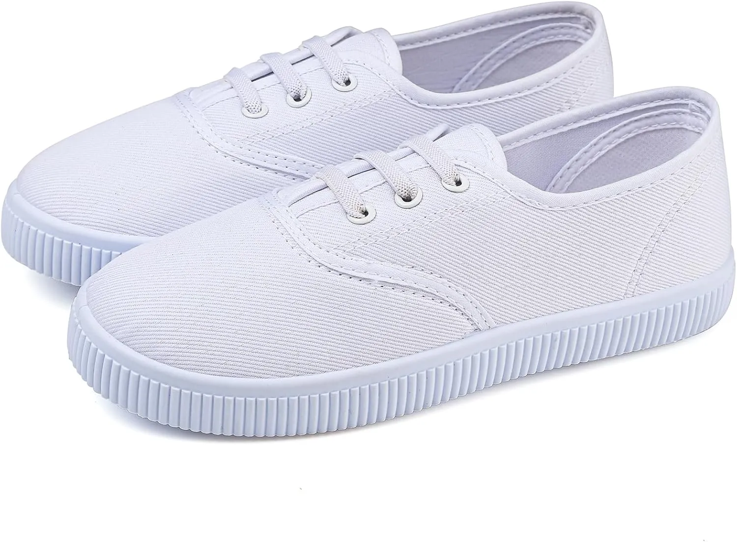 Boy's Girl's Kids White Canvas Shoes for Kids Slip-On Lightweight Sneakers Casual Skin-Friendly Walking Running Shoes(Toddler/Little Kids/Big Kids)