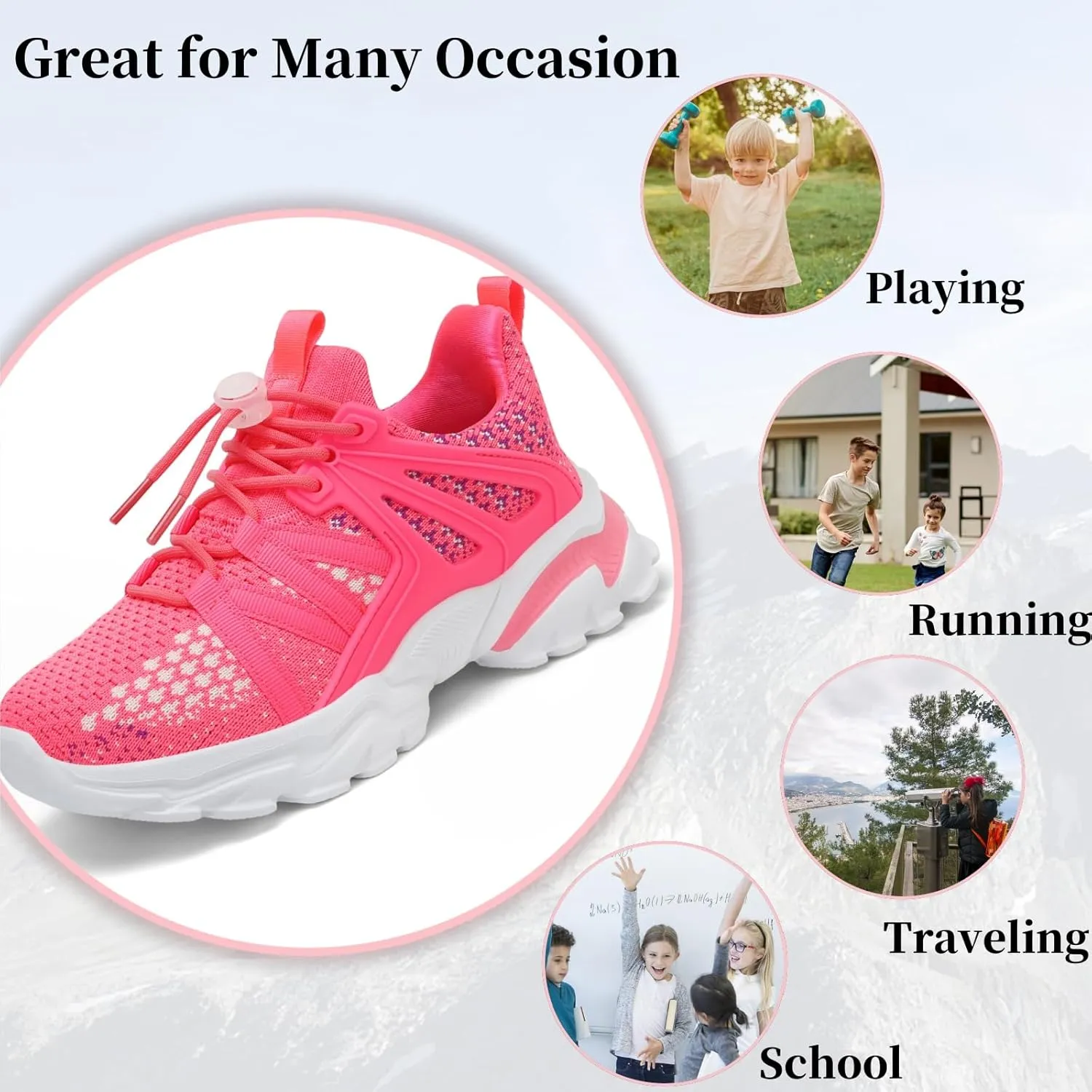 Boys Girls Shoes Kids Sneakers Lightweight Breathable Tennis Athletic Running Shoes for Toddler/Little Kid/Big Kid
