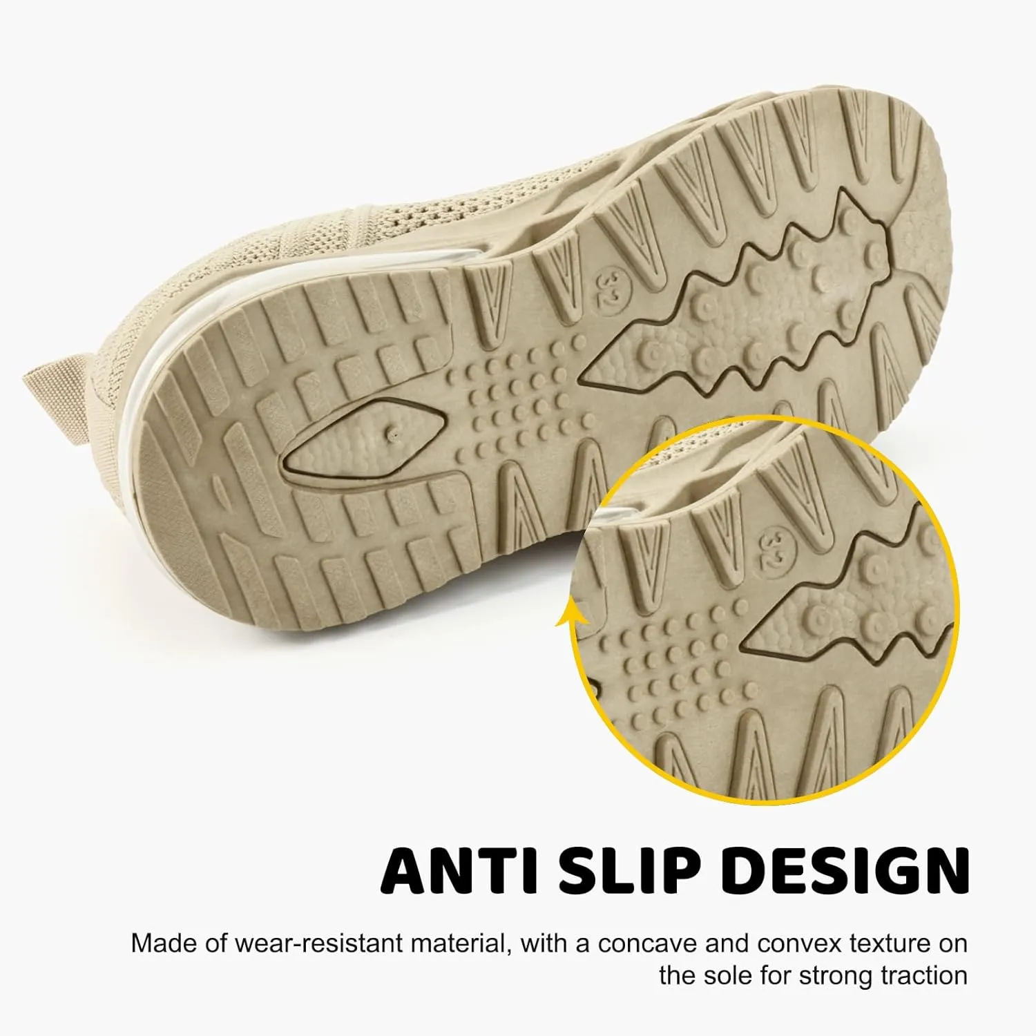 Boy's Mesh Breathable Running Shoes, Comfortable Anti-Skid Breathable Sneakers for Kids Meter Beige