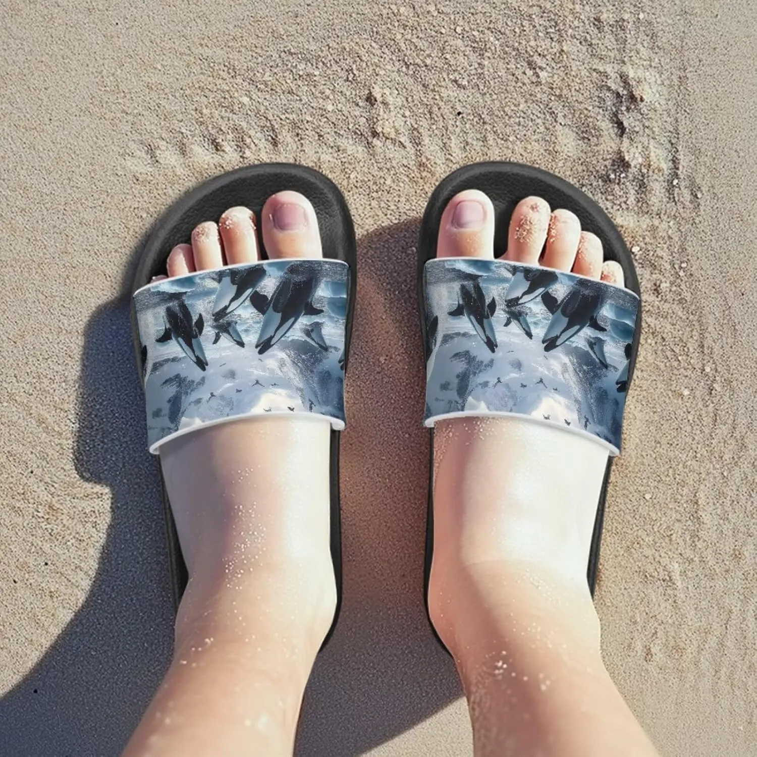 Boys Slides Kids Girls Slippers Blue Beach Sandals Cute Sea Animal Summer Shoes for Home Pool Gifts