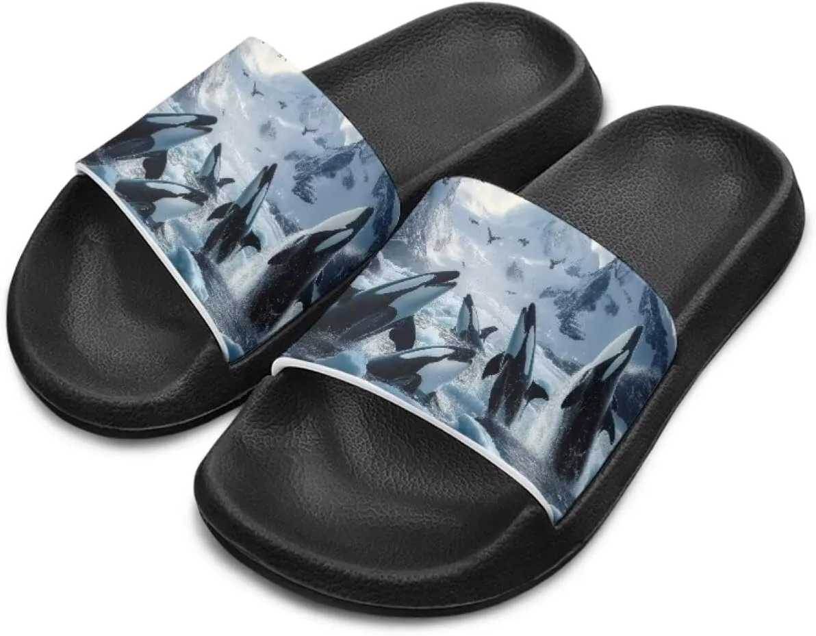 Boys Slides Kids Girls Slippers Blue Beach Sandals Cute Sea Animal Summer Shoes for Home Pool Gifts
