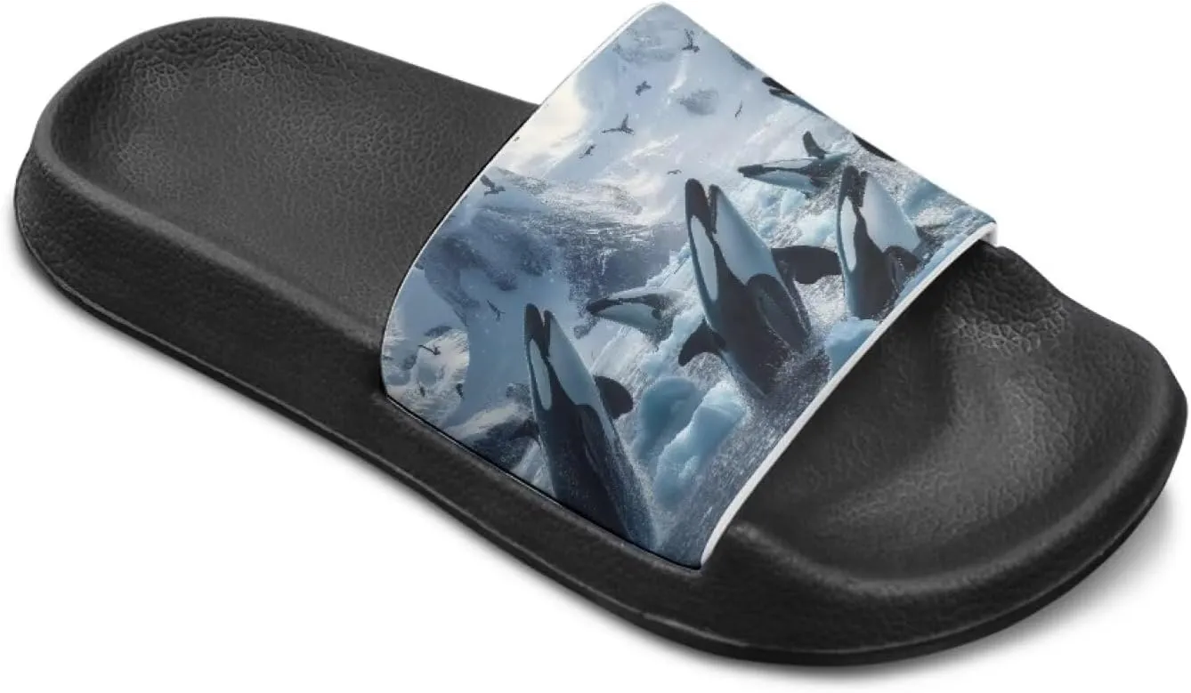 Boys Slides Kids Girls Slippers Blue Beach Sandals Cute Sea Animal Summer Shoes for Home Pool Gifts