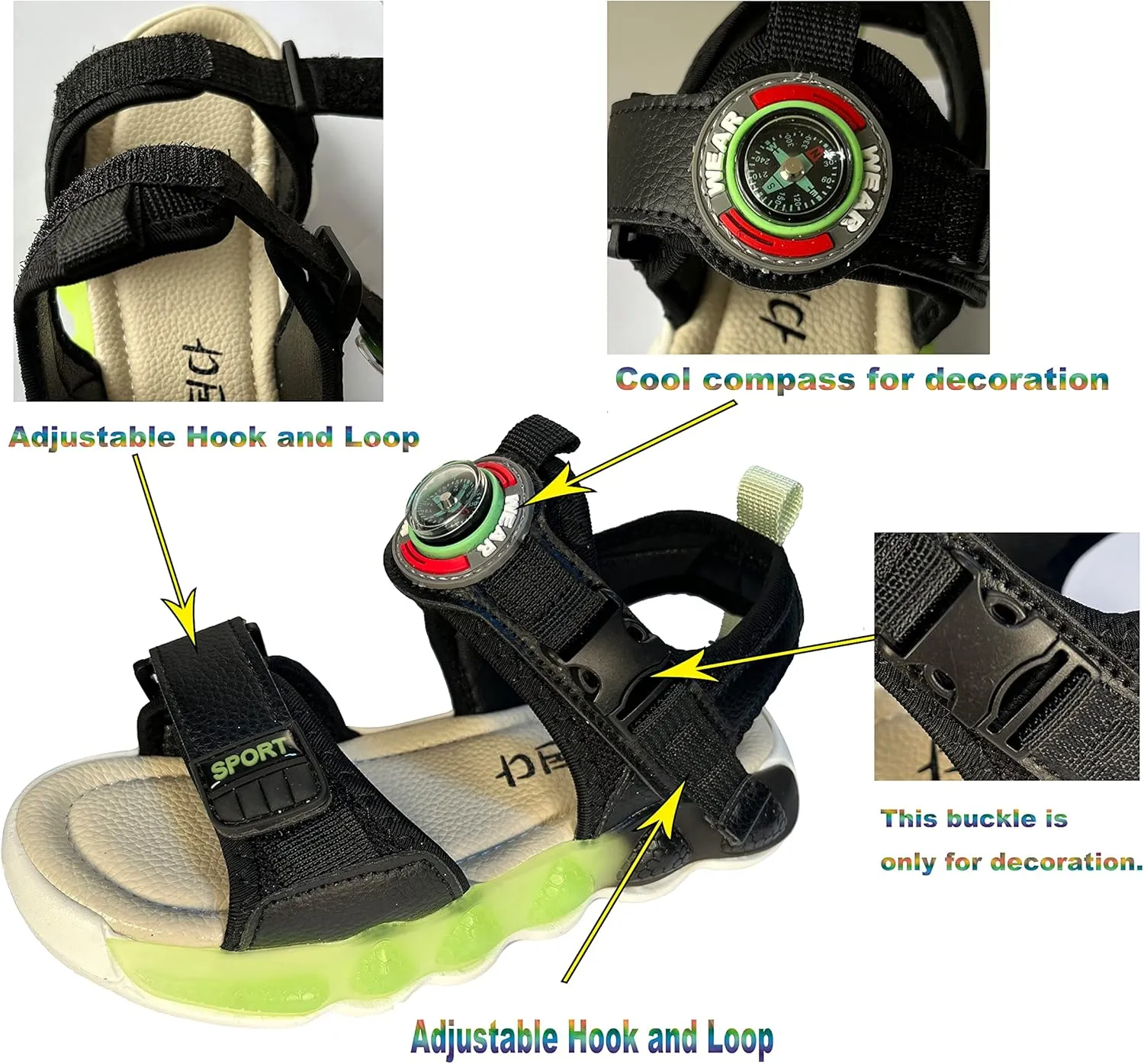 Boys Summer Sandals Sports Walking Beach Shoes Outdoor Open-toe Sandals for Kids