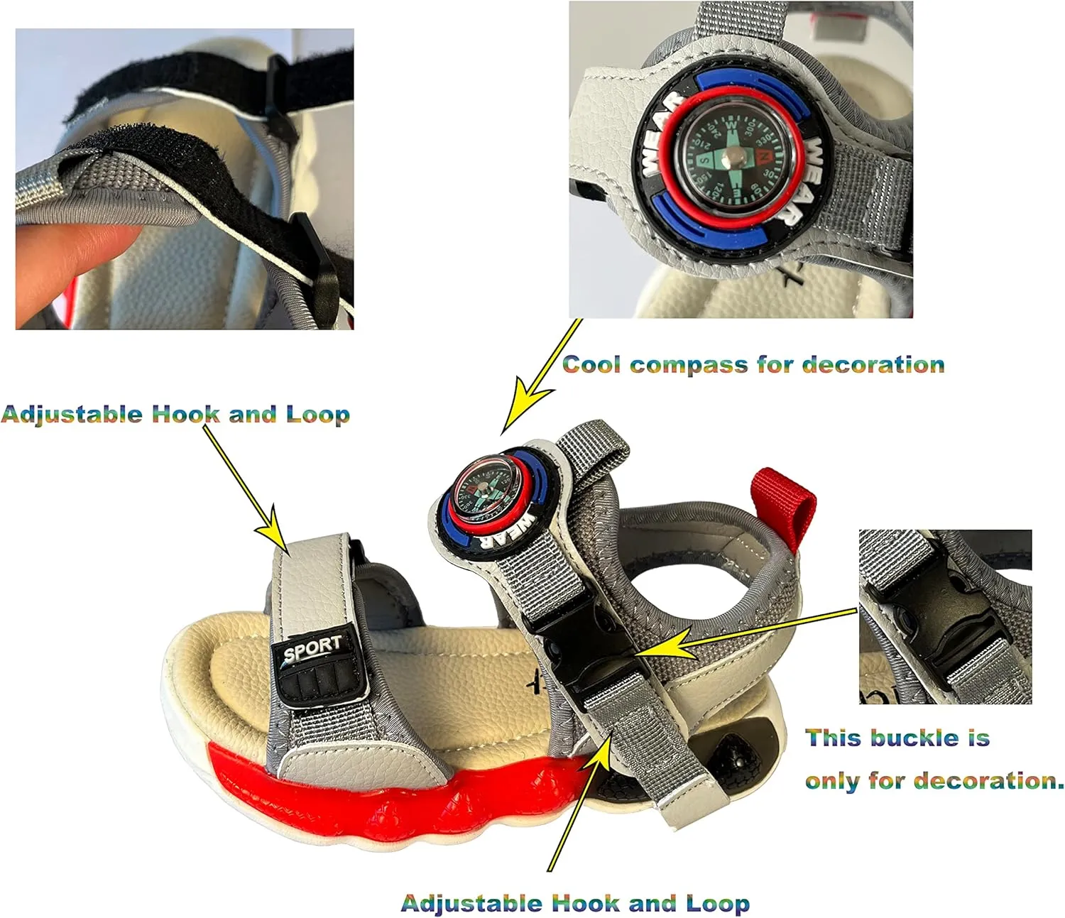 Boys Summer Sandals Sports Walking Beach Shoes Outdoor Open-toe Sandals for Kids
