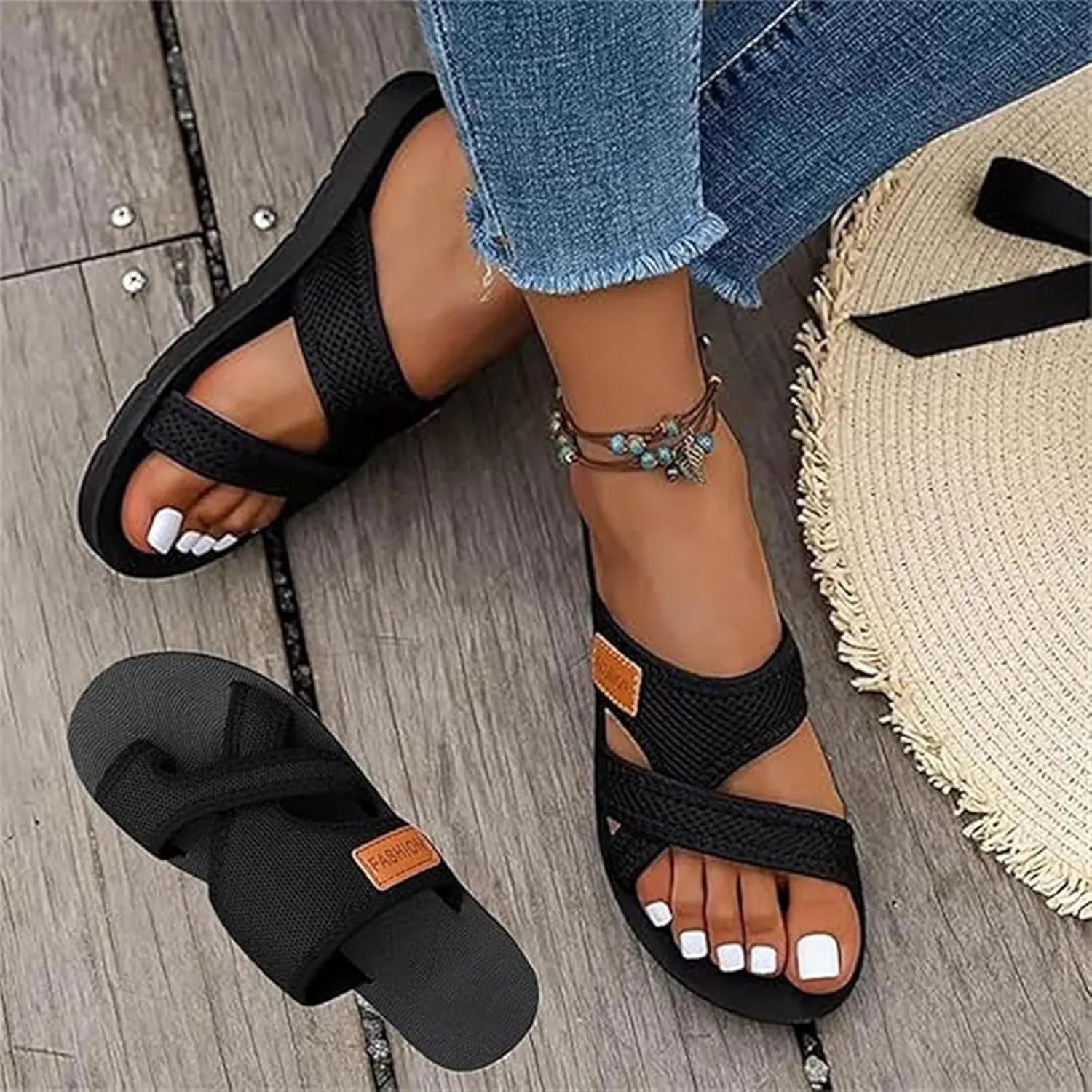 Breathable Mesh Sandals for Women, Breathable Mesh Flip Flops, Women's Hollow Mesh Slide Sandals