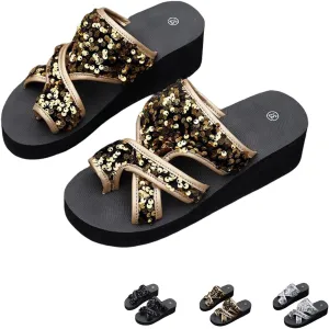 Breathable Mesh Slide Sandals,Brahusd Sandals,Women's Summer Non Slip Flat Loop Toe Shoes, With Arch Support Mesh Peep Toe Slippers