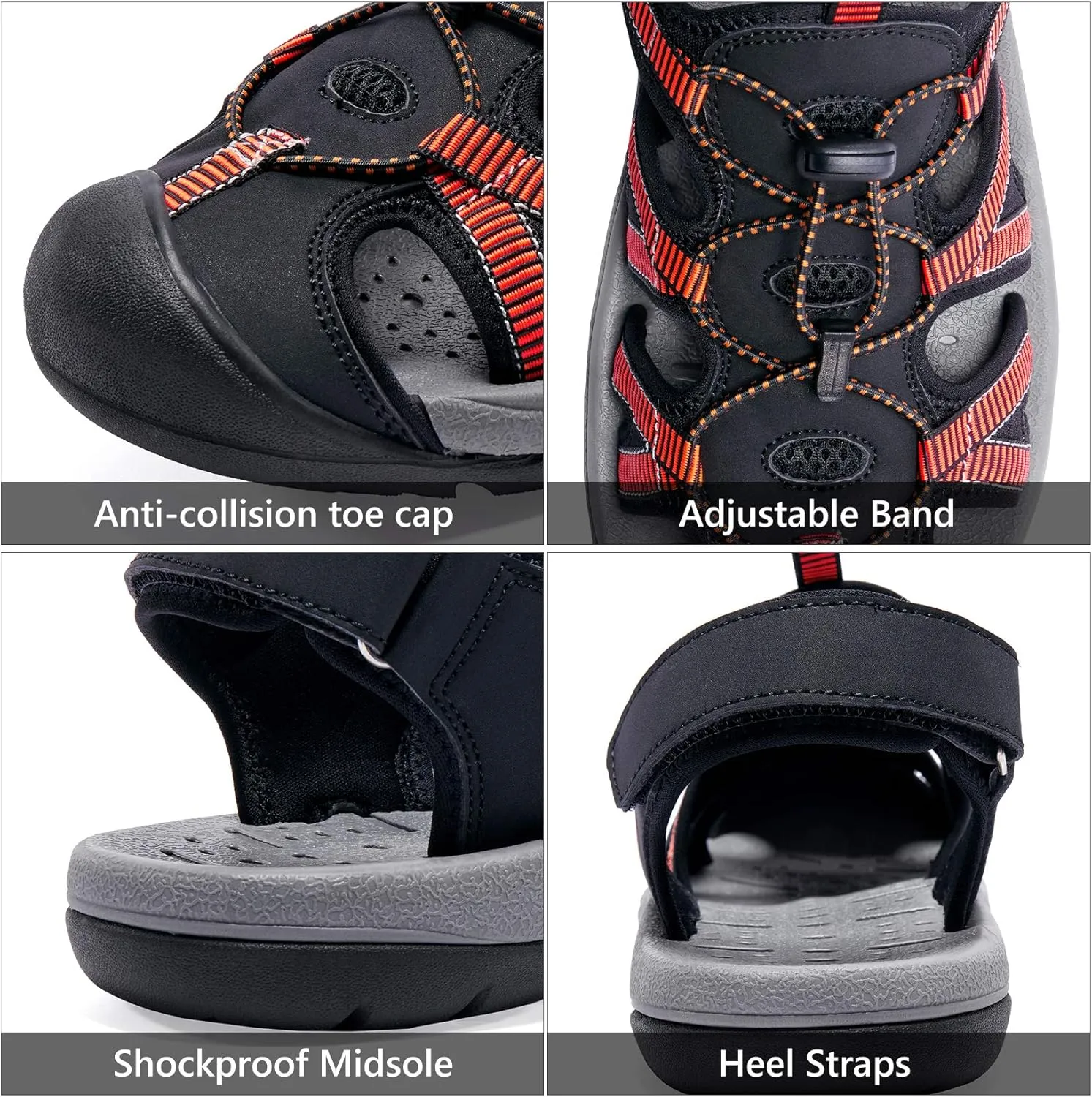 CAMELSPORTS Men's Hiking Sandals Closed Toe Outdoor Beach Sandal Waterproof Sport Fisherman Sandals Water Shoes