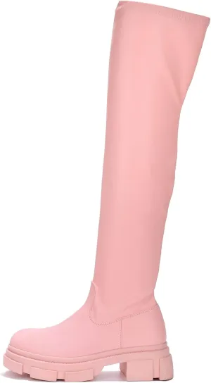 Campi Knee High Chunky Lug Round Toe Boots (Campi)