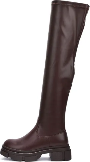 Campi Knee High Chunky Lug Round Toe Boots (Campi)