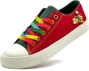 Canvas Shoes for Women Men Sneakers Fashion High Low Tops Christmas Shoes Classic Casual Tennis Running Walking Santa Shoes Unisex