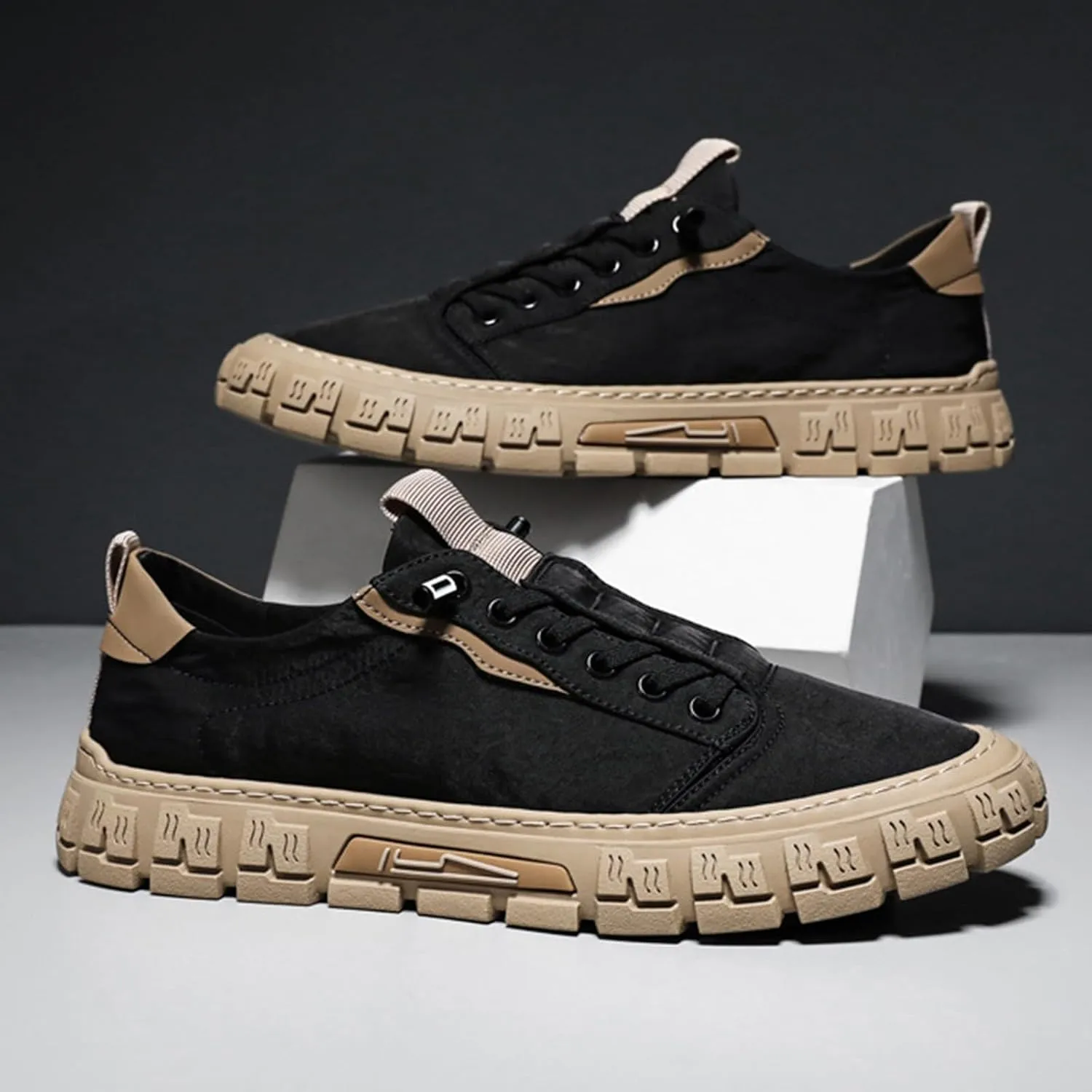 Canvas Shoes Men's Breathable New Men's Shoes Fashionable and Versatile Casual Board Mens Leather Shoes Casual Hand Sewn
