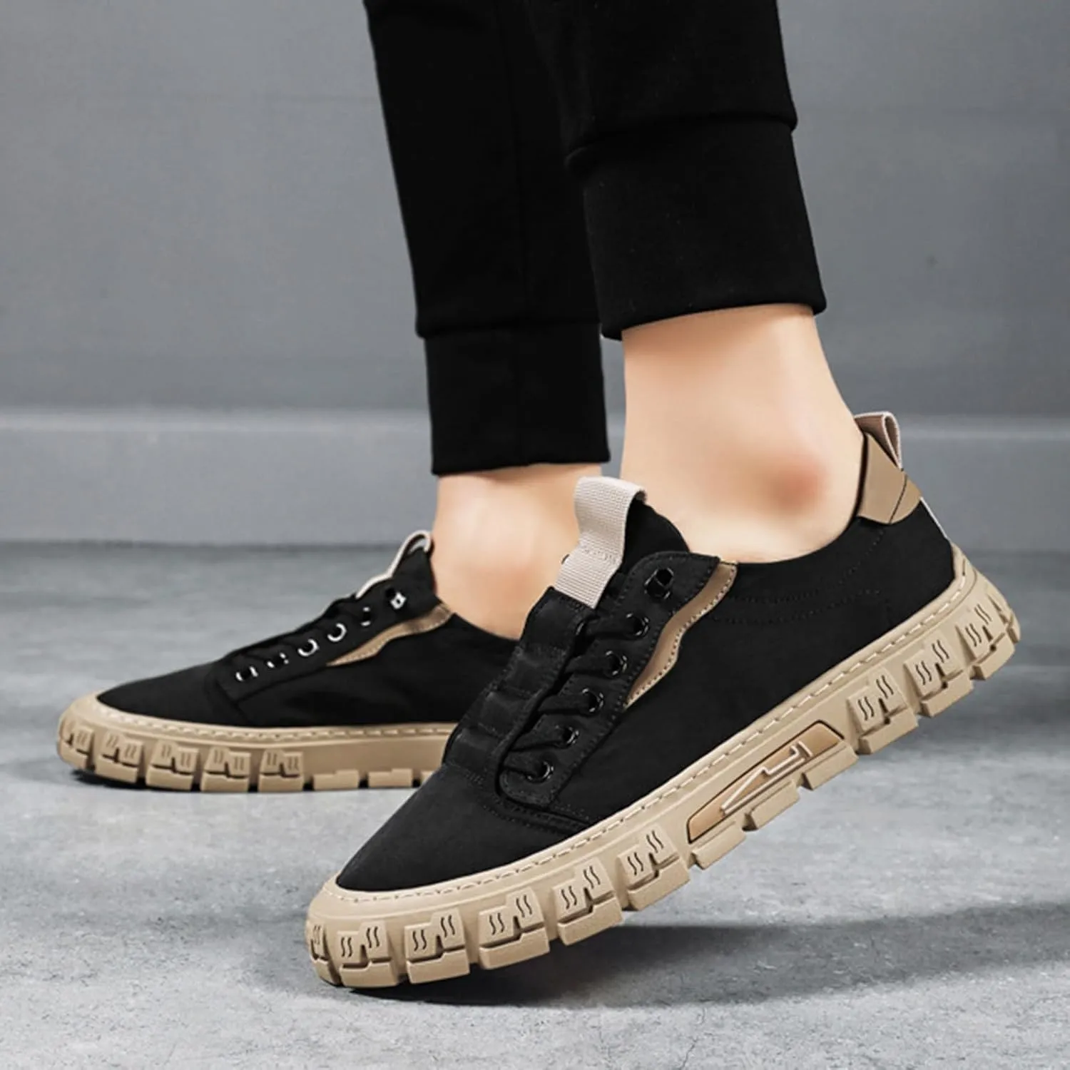 Canvas Shoes Men's Breathable New Men's Shoes Fashionable and Versatile Casual Board Mens Leather Shoes Casual Hand Sewn