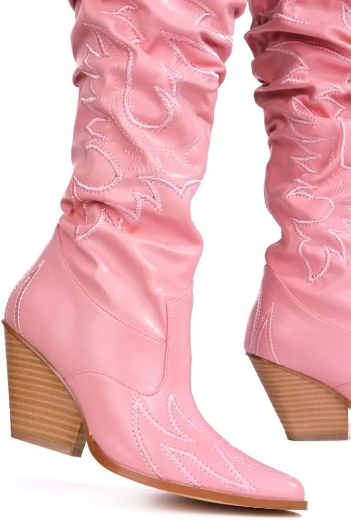 Cape Robbin Kelsey-21 Cowboy Boots Women, Over The Knee Western Cowgirl Boots with Chunky Block Heels, Fashion Dress Boots for Women