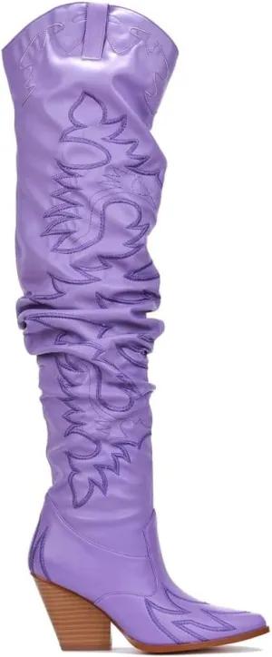 Cape Robbin Kelsey-21 Cowboy Boots Women, Over The Knee Western Cowgirl Boots with Chunky Block Heels, Fashion Dress Boots for Women