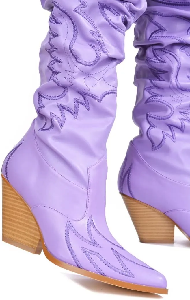 Cape Robbin Kelsey-21 Cowboy Boots Women, Over The Knee Western Cowgirl Boots with Chunky Block Heels, Fashion Dress Boots for Women