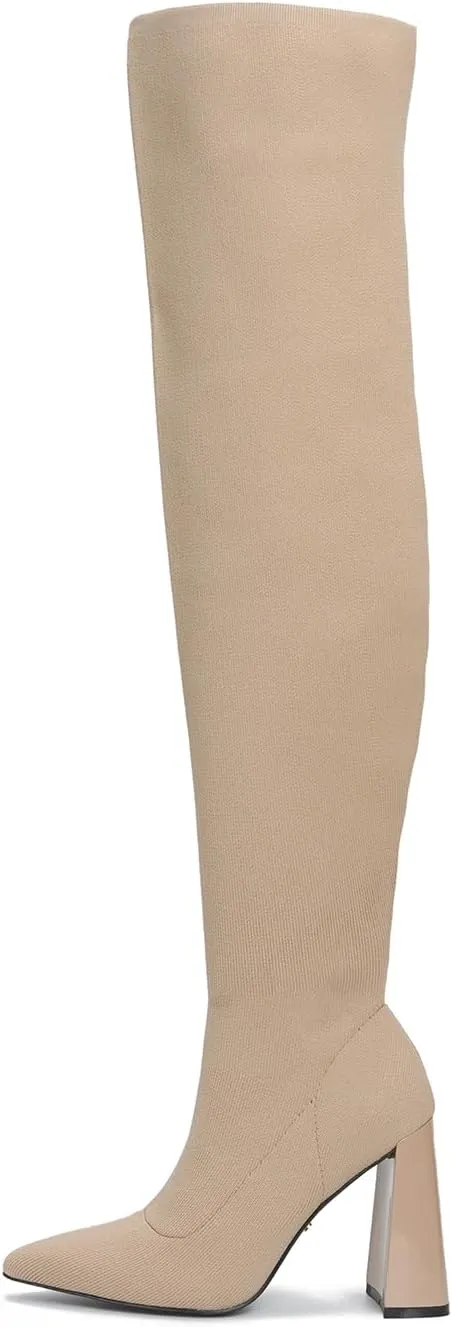 Cape Robbin Thigh High Boots for Women – Knee High Over The Knee Boots for Women - Womens Block High Heel Boots (Flo.A)