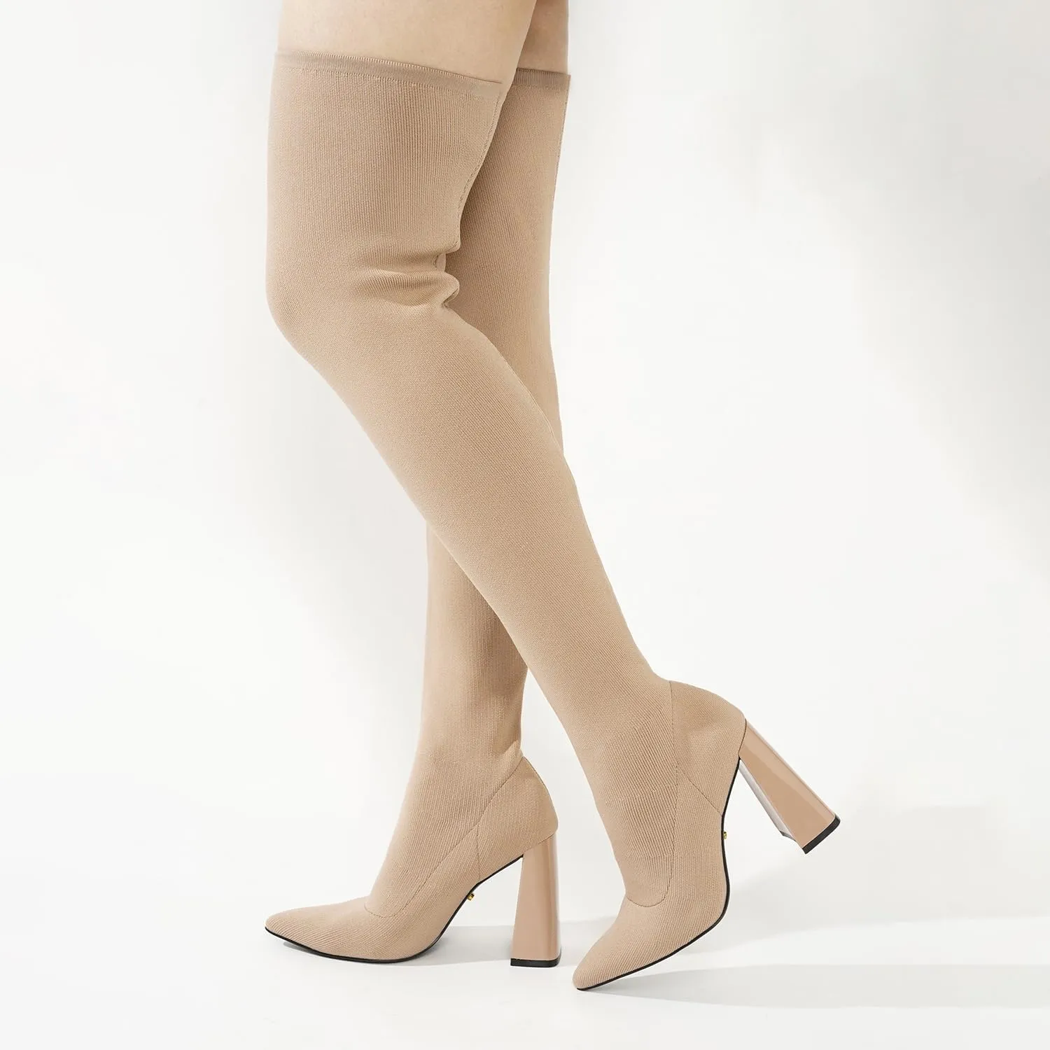 Cape Robbin Thigh High Boots for Women – Knee High Over The Knee Boots for Women - Womens Block High Heel Boots (Flo.A)