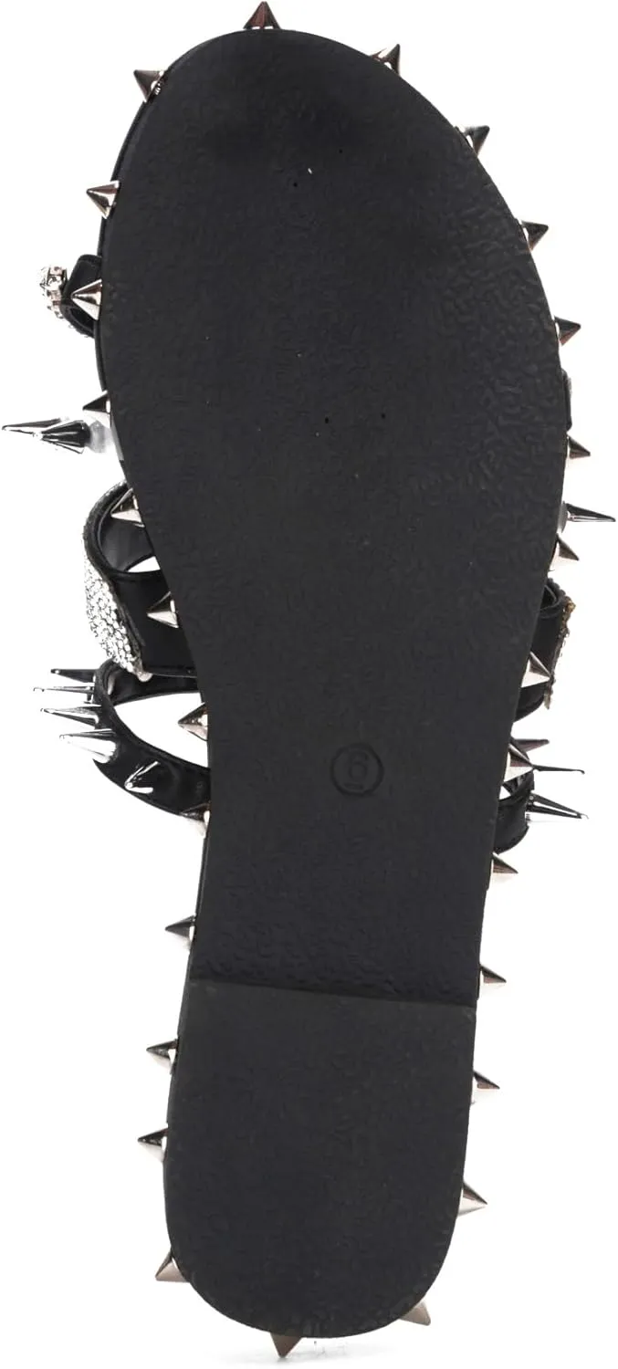 Cape Robbin Women's Studded Slide Sandals - Flat Slip-On Fashion Slides with Spikes - Comfortable Summer Sandals 2025 (Xtreme)