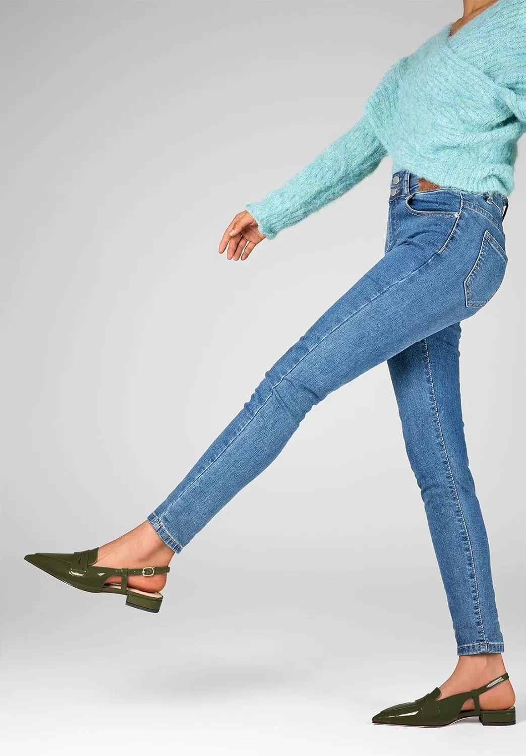 Castamere Slingback Flats for Women Close Pointed Toe Loafers Low Heel Slip-on Pumps Office Casual Dress Shoes 0.8 Inches Heels