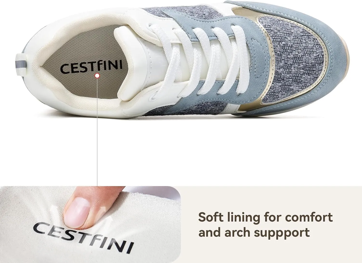 Cestfini Fashion Wedge Heeled Sneakers for Women