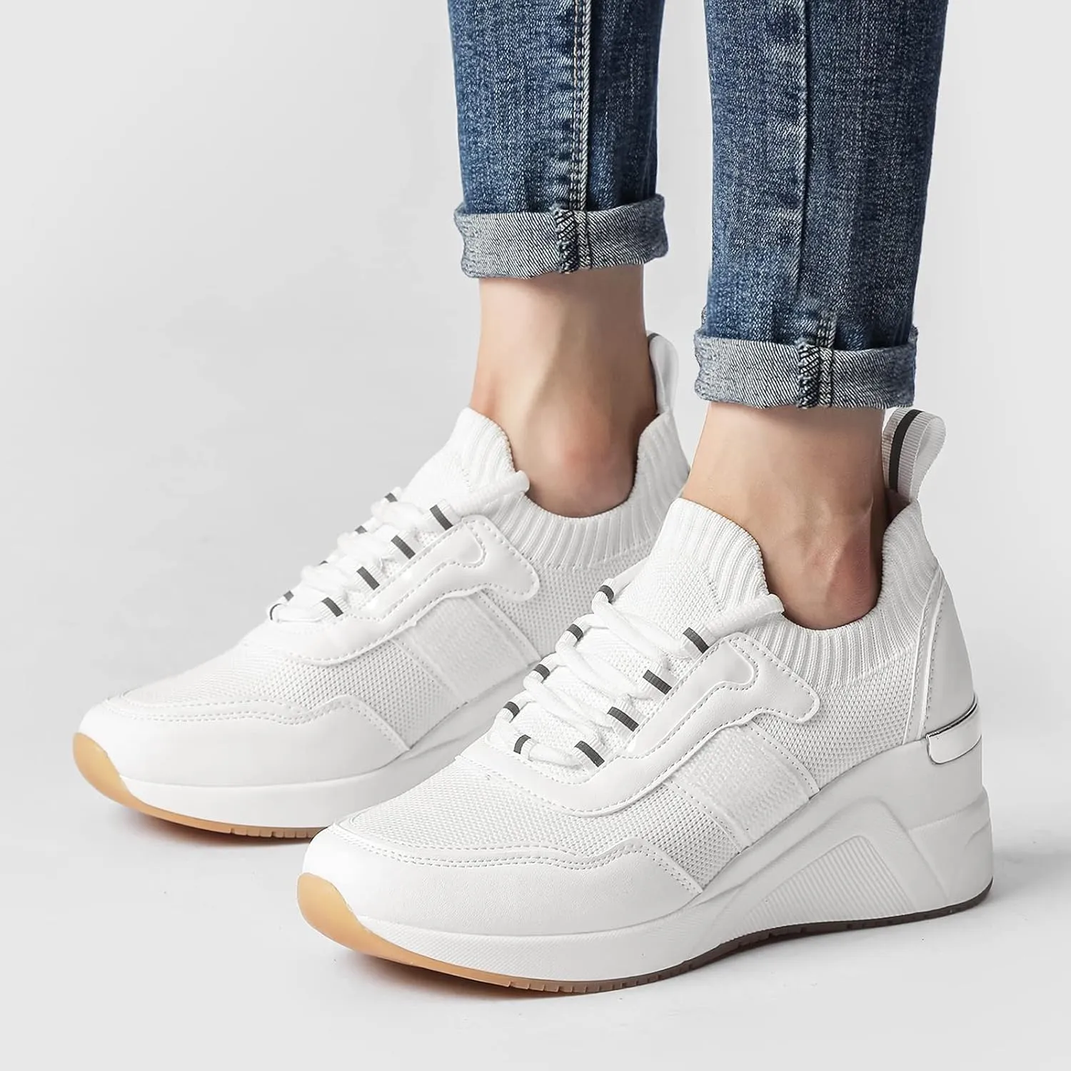 Cestfini Wedge Sneakers for Women - Wedge Tennis Shoes Non-Slip Women Fashion Sneakers