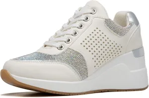 Cestfini Wedge Sneakers for Women - Wedge Tennis Shoes Non-Slip Women Fashion Sneakers