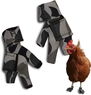 Chicken Shoes for Injured Feet – Protective Neoprene Footwear for Chicken, Open-Toe Design for Bumblefoot Relief, Made in USA - Standard, 3" Max. Inside Width, Gray Camouflage