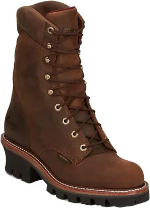 Chippewa Men's Super DNA 9" Waterproof Logger Work Boot, Bay Apache - EH Rated, Slip-Resistant, Waterproof Logger Boots for Men