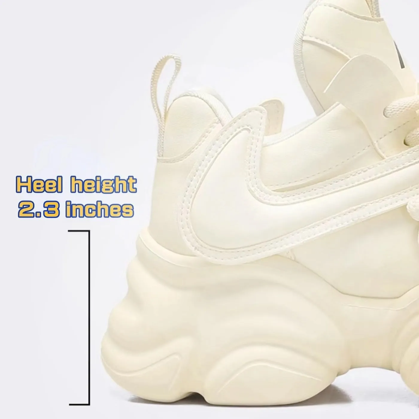 Chunky Platform Sneakers for Women & Girls 2.3-Inch Thick Sole Walking Shoes Travel & Gift