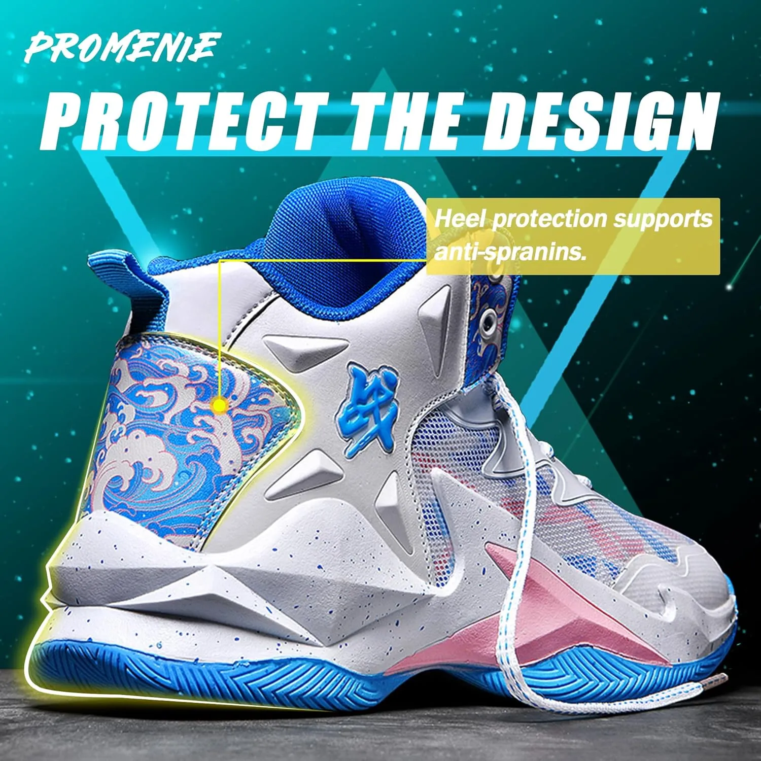 CJSPORX Men Women Basketball Shoes Breathable Non Slip Outdoor Fashion Sneakers