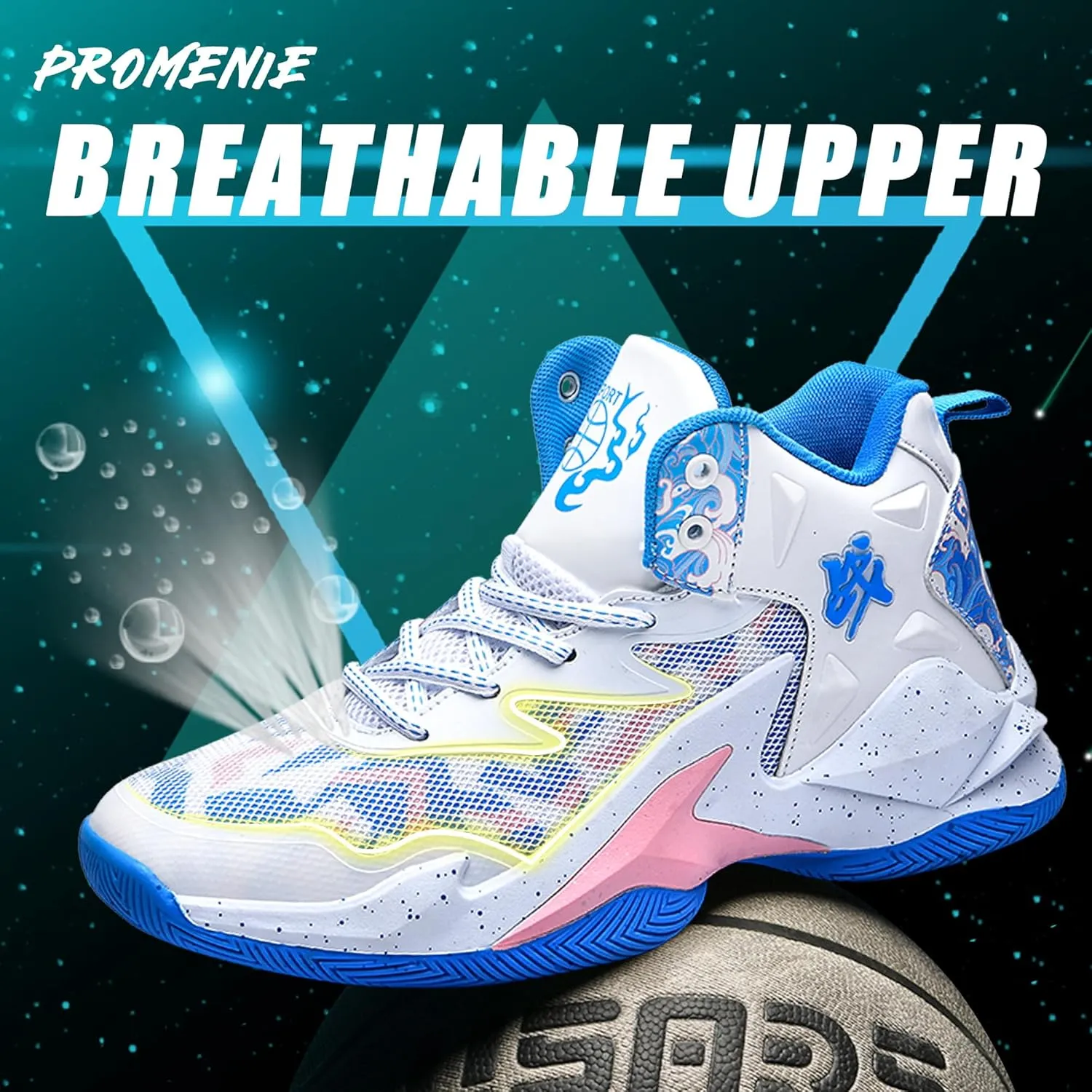CJSPORX Men Women Basketball Shoes Breathable Non Slip Outdoor Fashion Sneakers