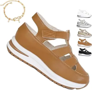 Closed Toe Platform Sandals,Bootara Women's Plus Size Hollow-Out Casual Sandals,Closed Toe Platform Height-Boosting Sandals