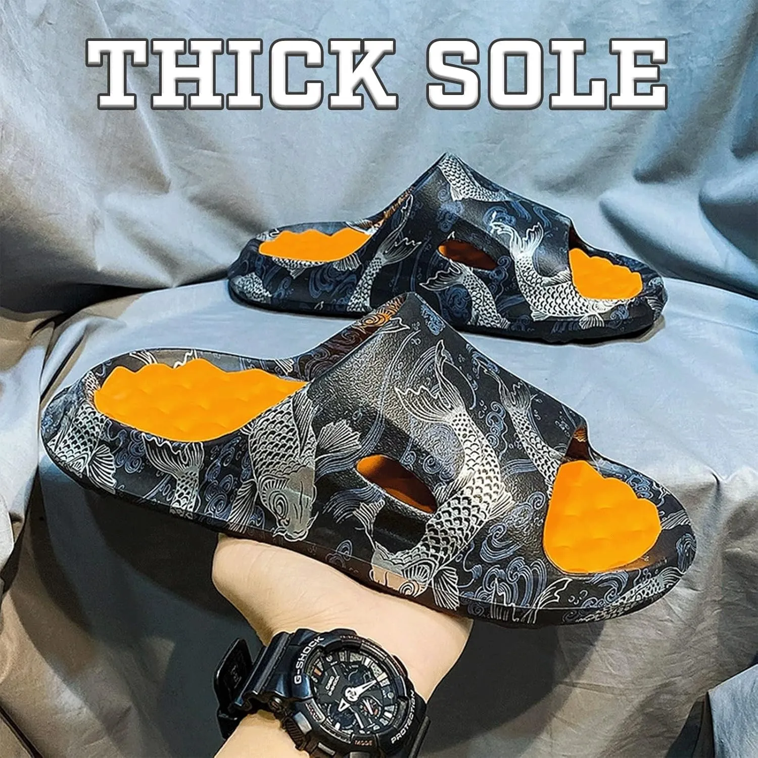 Cloud Slides for Women Men Cool Pillow Slippers Non-Slip Shower Bath Platform Foam Sandals for Indoor Outdoor House Pool