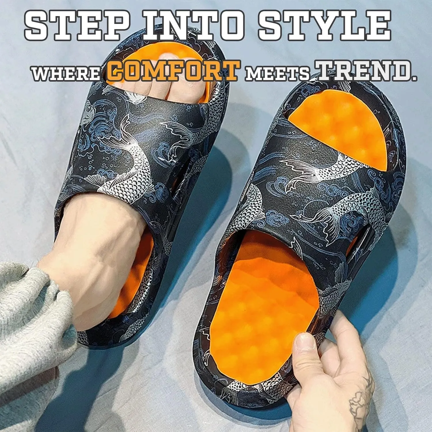 Cloud Slides for Women Men Cool Pillow Slippers Non-Slip Shower Bath Platform Foam Sandals for Indoor Outdoor House Pool