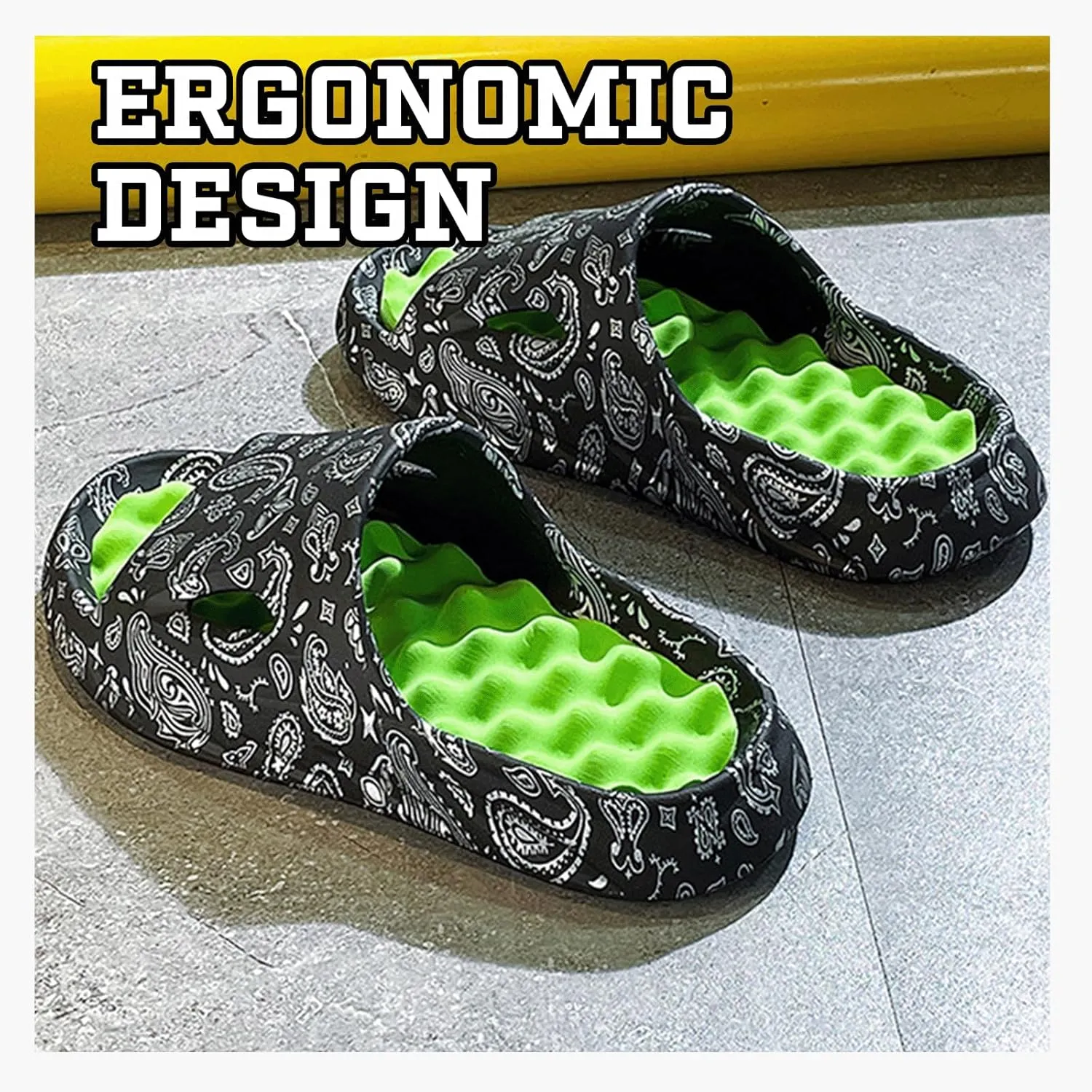 Cloud Slides for Women Men Cool Pillow Slippers Non-Slip Shower Bath Platform Foam Sandals for Indoor Outdoor House Pool